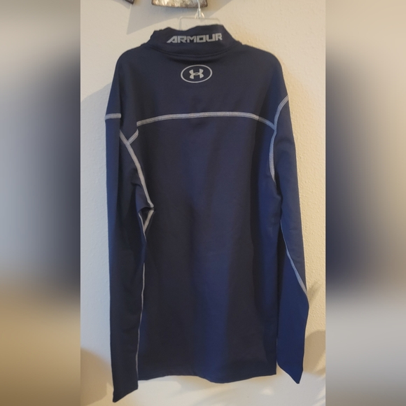 Under Armour Mens Shirt Size Medium Compressio Coldgear Activewear Athletic Blue - Picture 9 of 12